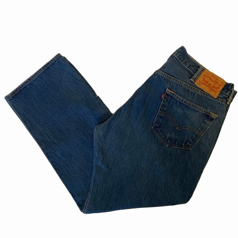 Levi's Mens 501 Classic Straight Jeans Blue Pockets Denim 38 x 30